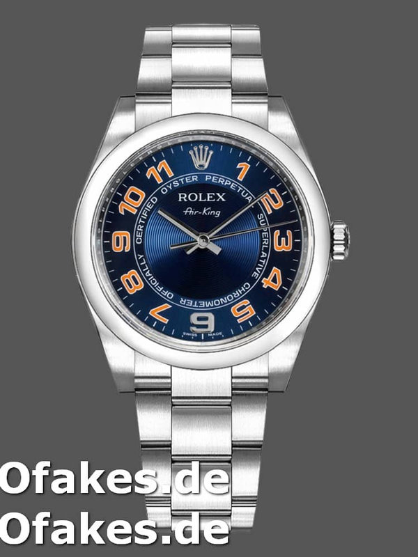 Rolex Oyster Perpetual Air-King 114200 Concentric Blaues Zifferblatt 34mm Unisex Replica watch