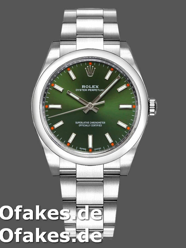 Rolex Oyster Perpetual Air-King 114200 Olive Green Index Dial 34mm Unisex Replica watch