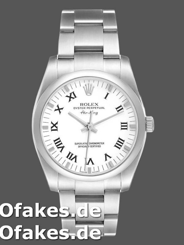 Rolex Oyster Perpetual Air-King 114200 White Dial 34mm Unisex Replica Watch