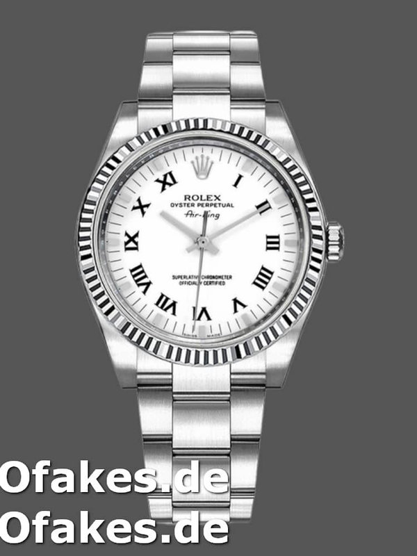 Rolex Oyster Perpetual Air-King 114234 White Dial 34mm Unisex Replica Watch