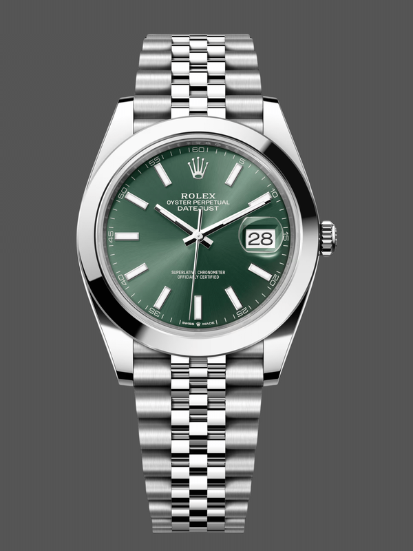 Rolex DateJust 41mm m126300 0020 Oystersteel Jubilee Mint Grünes Zifferblatt