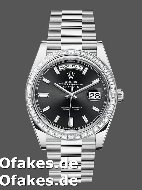 Rolex Day-Date 228396TBR Schwarzes Zifferblatt Diamond Bezel 40mm Mens Replica Watch