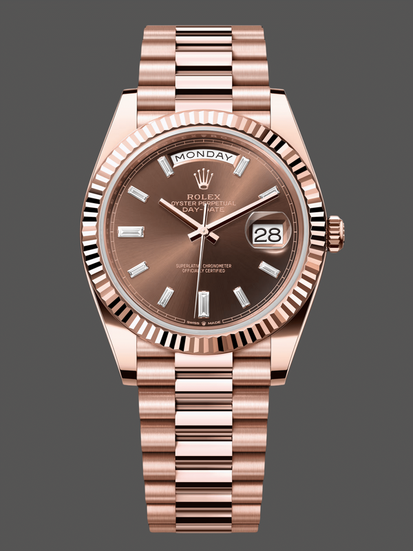 Rolex Day Date 40 18kt Everose Gold Rolex President Chocolate Dial m228235 0003
