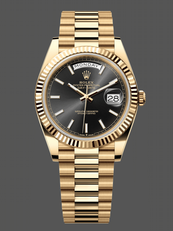 Rolex Day Date 40mm Yellow Gold President Schwarzes Zifferblatt m228238 0067