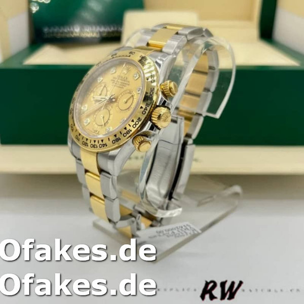 Replica Rolex Cosmograph Daytona 116503 Gelbgold Champagner Diamant Zifferblatt 40MM Herren Replica Uhren