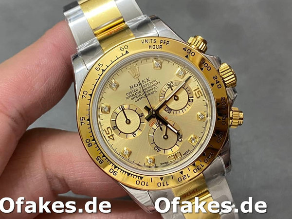 Replica Rolex Cosmograph Daytona 116503 Gelbgold Champagner Diamant Zifferblatt 40MM Herren Replica Uhren