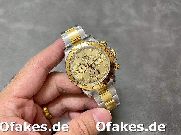 Replica Rolex Cosmograph Daytona 116503 Gelbgold Champagner Diamant Zifferblatt 40MM Herren Replica Uhren