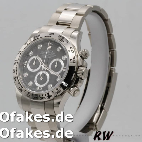 Replica Rolex Cosmograph Daytona 116509 Black Dial White Gold 40MM Herren Replica Uhren
