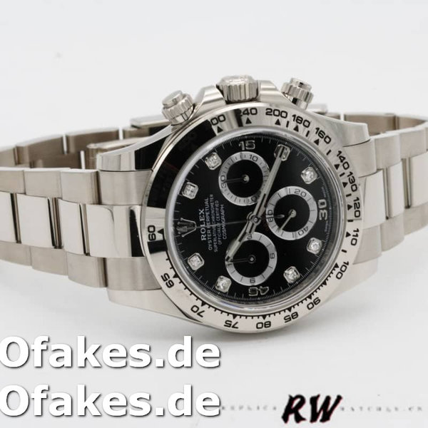 Replica Rolex Cosmograph Daytona 116509 Black Dial White Gold 40MM Herren Replica Uhren