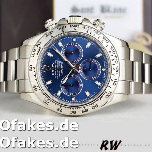 Replica Rolex Cosmograph Daytona 116509 Blue Index Dial 40MM Herren Replica Uhren