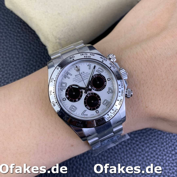 Replica Rolex Cosmograph Daytona 116509 Weißes arabisches Zifferblatt Weißgold 40MM Herren Replica Uhren