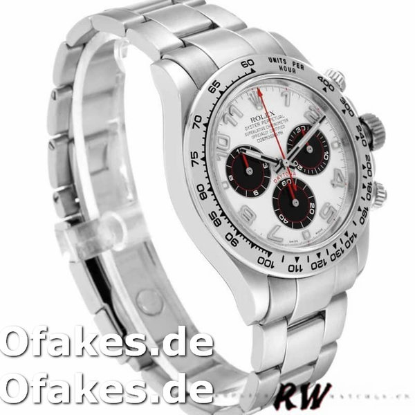 Replica Rolex Cosmograph Daytona 116509 Weißes arabisches Zifferblatt Weißgold 40MM Herren Replica Uhren