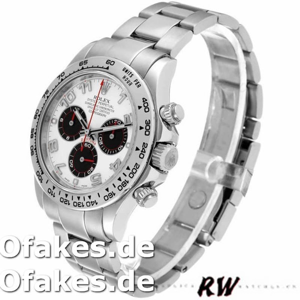 Replica Rolex Cosmograph Daytona 116509 Weißes arabisches Zifferblatt Weißgold 40MM Herren Replica Uhren