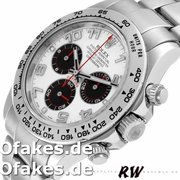 Replica Rolex Cosmograph Daytona 116509 Weißes arabisches Zifferblatt Weißgold 40MM Herren Replica Uhren