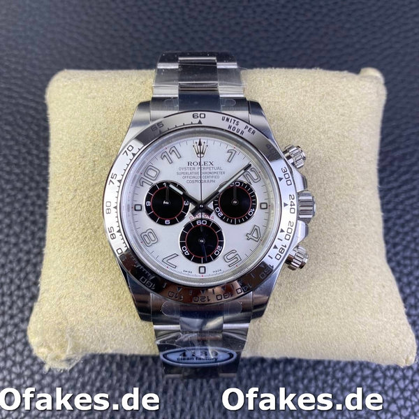 Replica Rolex Cosmograph Daytona 116509 Weißes arabisches Zifferblatt Weißgold 40MM Herren Replica Uhren