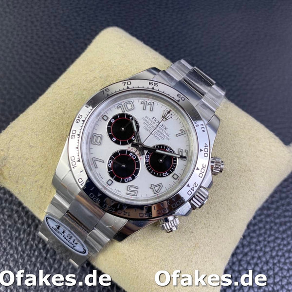 Replica Rolex Cosmograph Daytona 116509 Weißes arabisches Zifferblatt Weißgold 40MM Herren Replica Uhren
