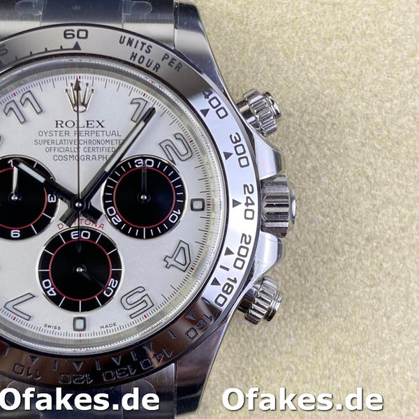 Replica Rolex Cosmograph Daytona 116509 Weißes arabisches Zifferblatt Weißgold 40MM Herren Replica Uhren