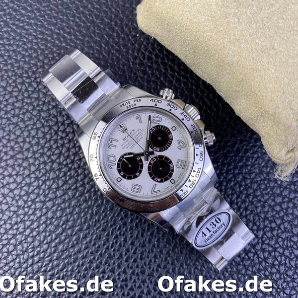 Replica Rolex Cosmograph Daytona 116509 Weißes arabisches Zifferblatt Weißgold 40MM Herren Replica Uhren