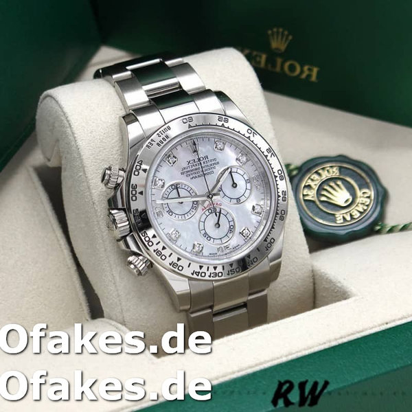 Replica Rolex Cosmograph Daytona 116509 White Mother of Pearl Dial 40MM Herren Replica Uhren