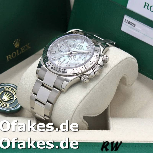 Replica Rolex Cosmograph Daytona 116509 White Mother of Pearl Dial 40MM Herren Replica Uhren