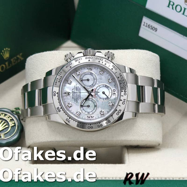 Replica Rolex Cosmograph Daytona 116509 White Mother of Pearl Dial 40MM Herren Replica Uhren