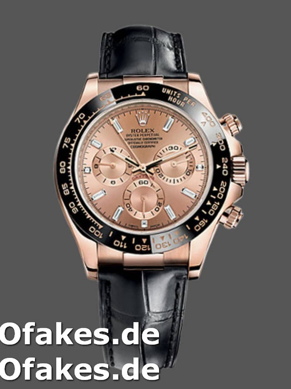 Rolex Cosmograph Daytona 116515LN Leather strap Pink Dial 40mm Herren Replica Watch