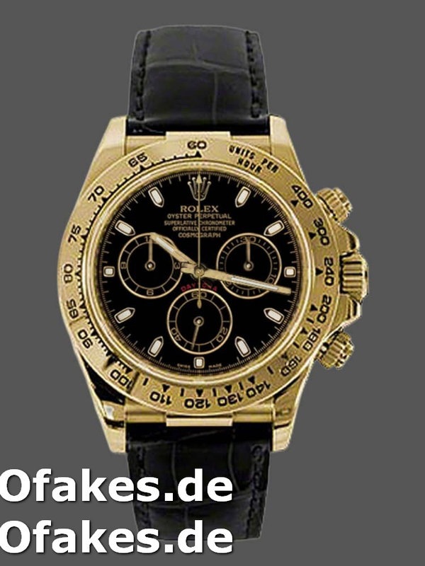 Rolex Cosmograph Daytona 116518 Black Leather Strap 40MM Herren Replica Watch