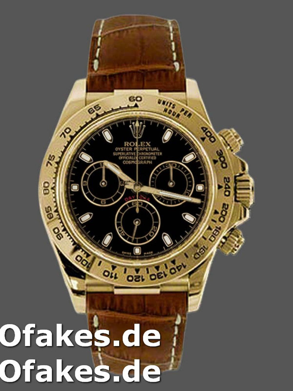 Rolex Cosmograph Daytona 116518 Brown Leather Strap 40mm Mens Replica Watch