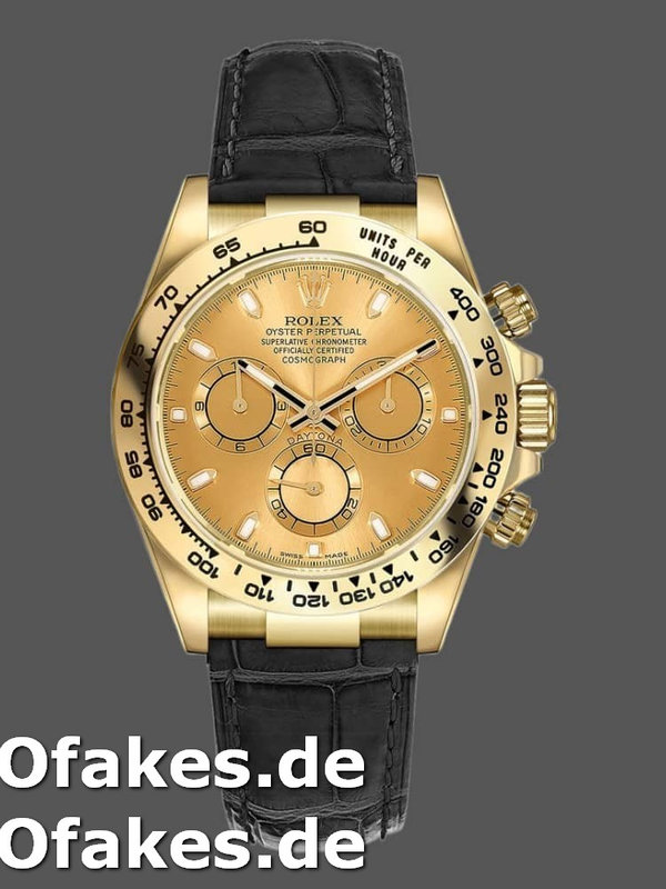 Rolex Cosmograph Daytona 116518 Champagne Dial Yellow Gold Bezel 40mm Mens Replica Watch