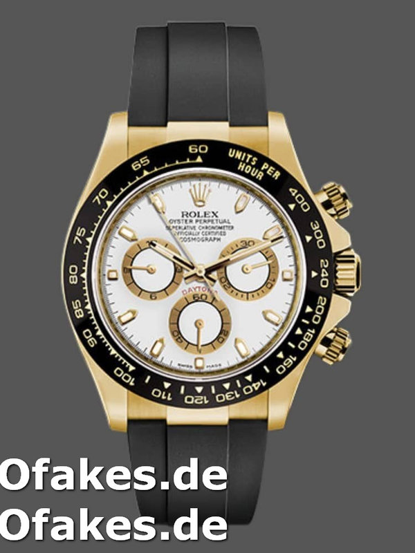 Rolex Cosmograph Daytona 116518LN White Dial Black Rubber Strap 40mm Mens Replica Watch