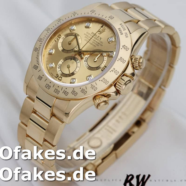 Replica Rolex Cosmograph Daytona 116528 Champagne Diamond Dial 40mm Herren Replica Uhren