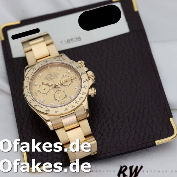 Replica Rolex Cosmograph Daytona 116528 Champagne Diamond Dial 40mm Herren Replica Uhren