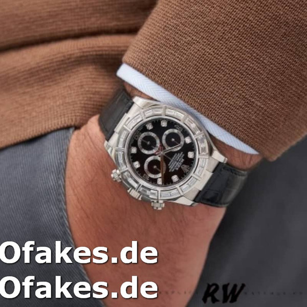Replica Rolex Cosmograph Daytona 116589 Black Diamond Dial 40MM Herren Replica Uhren