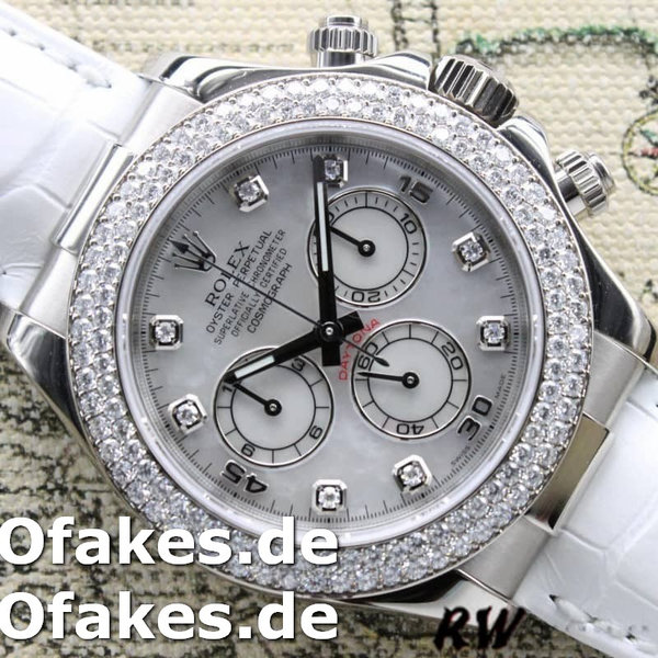 Replica Rolex Cosmograph Daytona 116589 White MOP Diamond Dial 40MM Herren Replica Uhren