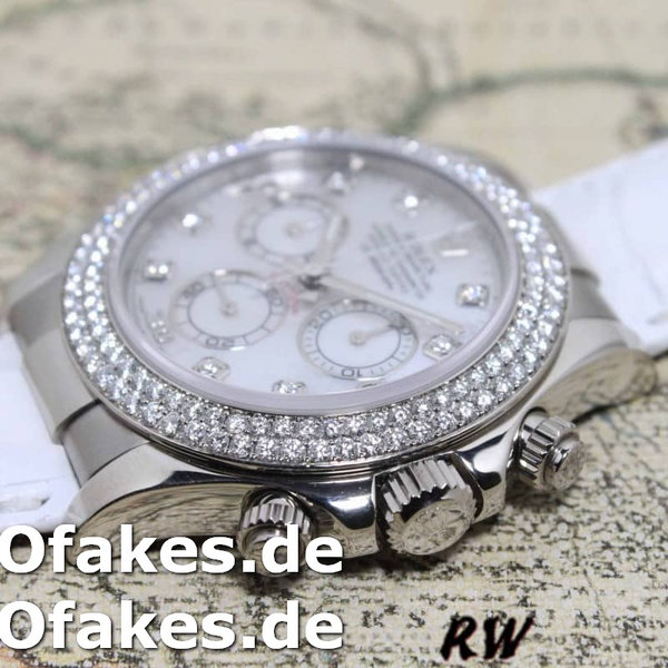 Replica Rolex Cosmograph Daytona 116589 White MOP Diamond Dial 40MM Herren Replica Uhren
