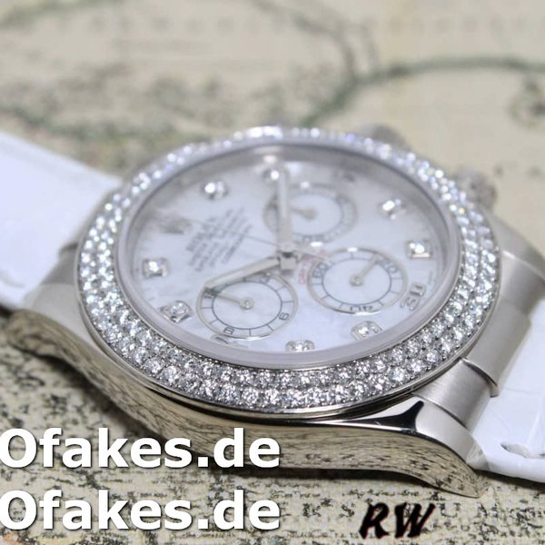 Replica Rolex Cosmograph Daytona 116589 White MOP Diamond Dial 40MM Herren Replica Uhren