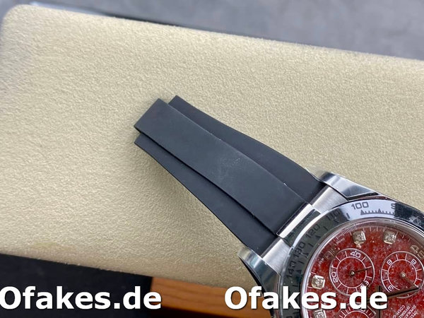 Rolex Cosmograph Daytona 40MM White Gold Rare Rubellite Dial 116509 Rubber Strap