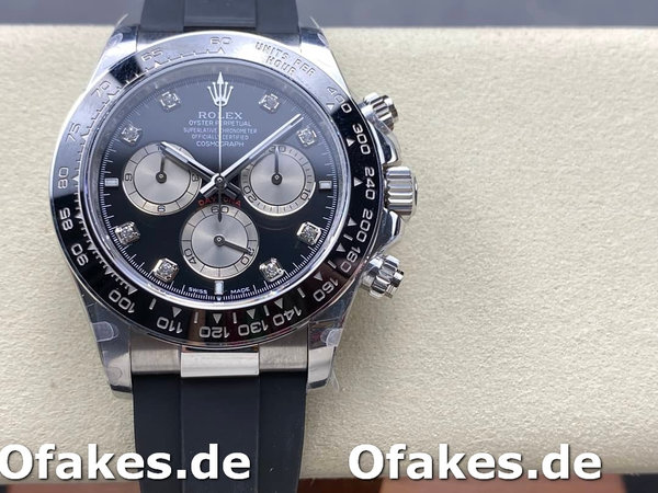Replica Rolex Cosmograph Daytona Weißgold 126519LN 0004 Bright Black Steel Diamond