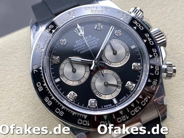 Replica Rolex Cosmograph Daytona Weißgold 126519LN 0004 Bright Black Steel Diamond