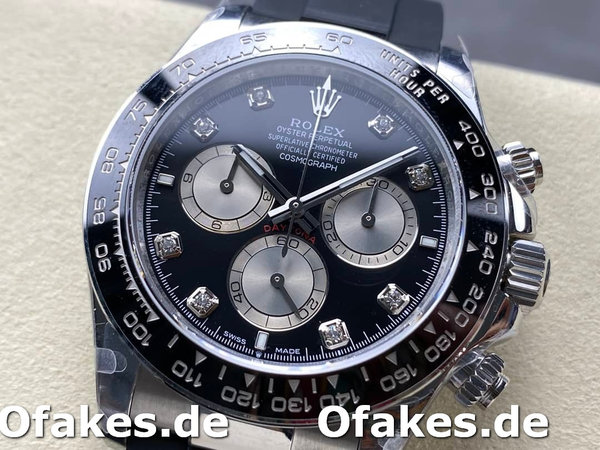Replica Rolex Cosmograph Daytona Weißgold 126519LN 0004 Bright Black Steel Diamond