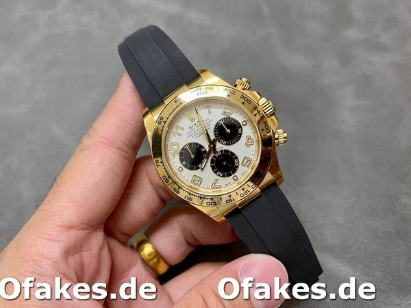 Replica Rolex Cosmograph Daytona Gelbgoldgehäuse Silbernes Zifferblatt 116518 Herrenuhr