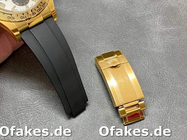Replica Rolex Cosmograph Daytona Gelbgoldgehäuse Silbernes Zifferblatt 116518 Herrenuhr