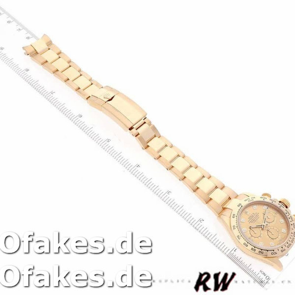 Replica Rolex Daytona 116508 Gelbgold Champagner Diamant Zifferblatt 40MM Herren Replica Uhren