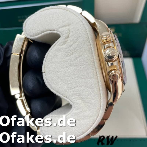 Replica Rolex Daytona 116508 Gelbgold Weißes Index-Zifferblatt 40MM Herren Replica Uhren