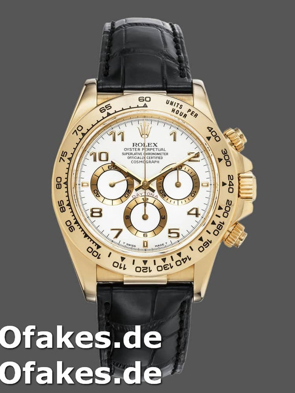 Rolex Daytona 116518 Black Leather Strap White Dial 40mm Mens Replica Watch