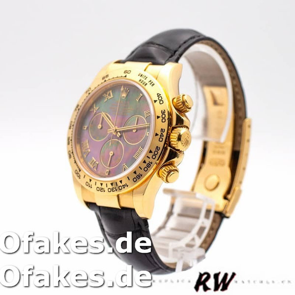 Rolex Daytona 116518 Black MOP Roman Dial 40mm Herren Replica Watch