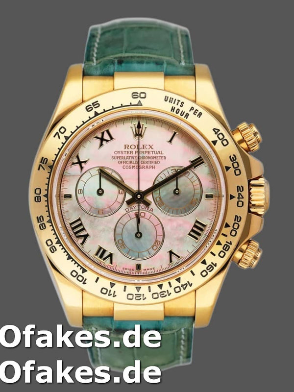 Rolex Daytona 116518 Blue leather strap MOP Dial 40mm Mens Replica Watch
