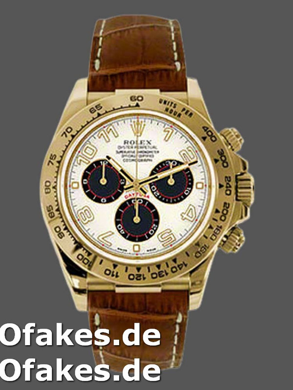Rolex Daytona 116518 Ivory Dial Brown Leather Strap 40mm Mens Replica Watch