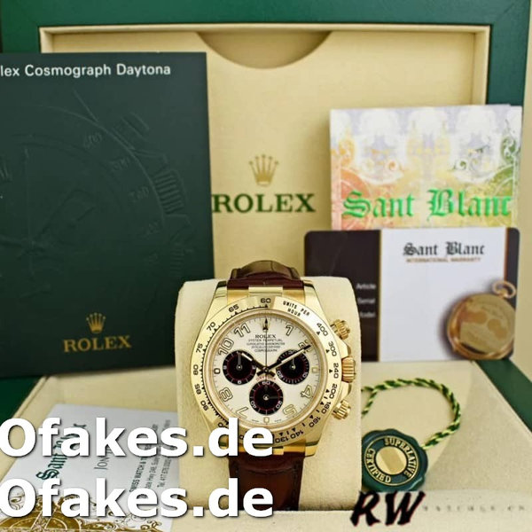 Replica Rolex Daytona 116518 Ivory Dial Brown Leather Strap 40mm Herren Replica Uhren