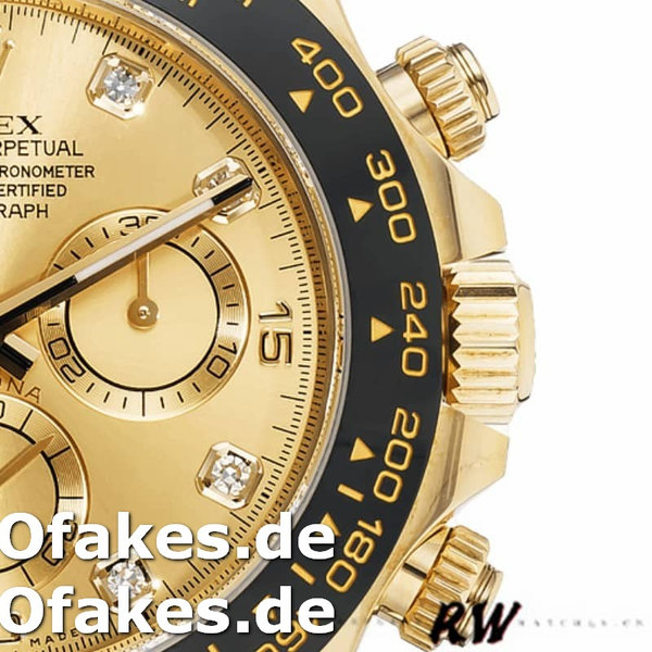 Replica Rolex Daytona 116518 Lederarmband Diamant Champagner Zifferblatt 40mm Herren Replica Uhren